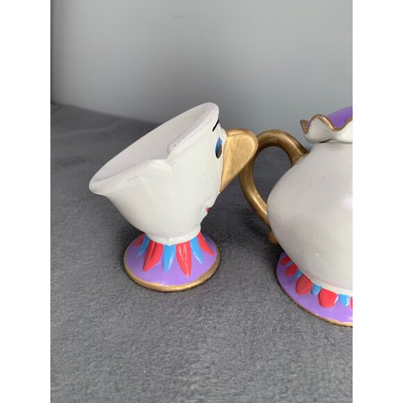 Disney Mrs. Potts & Chip Ceramic Figurine Set 1990s - Picture 5 of 13